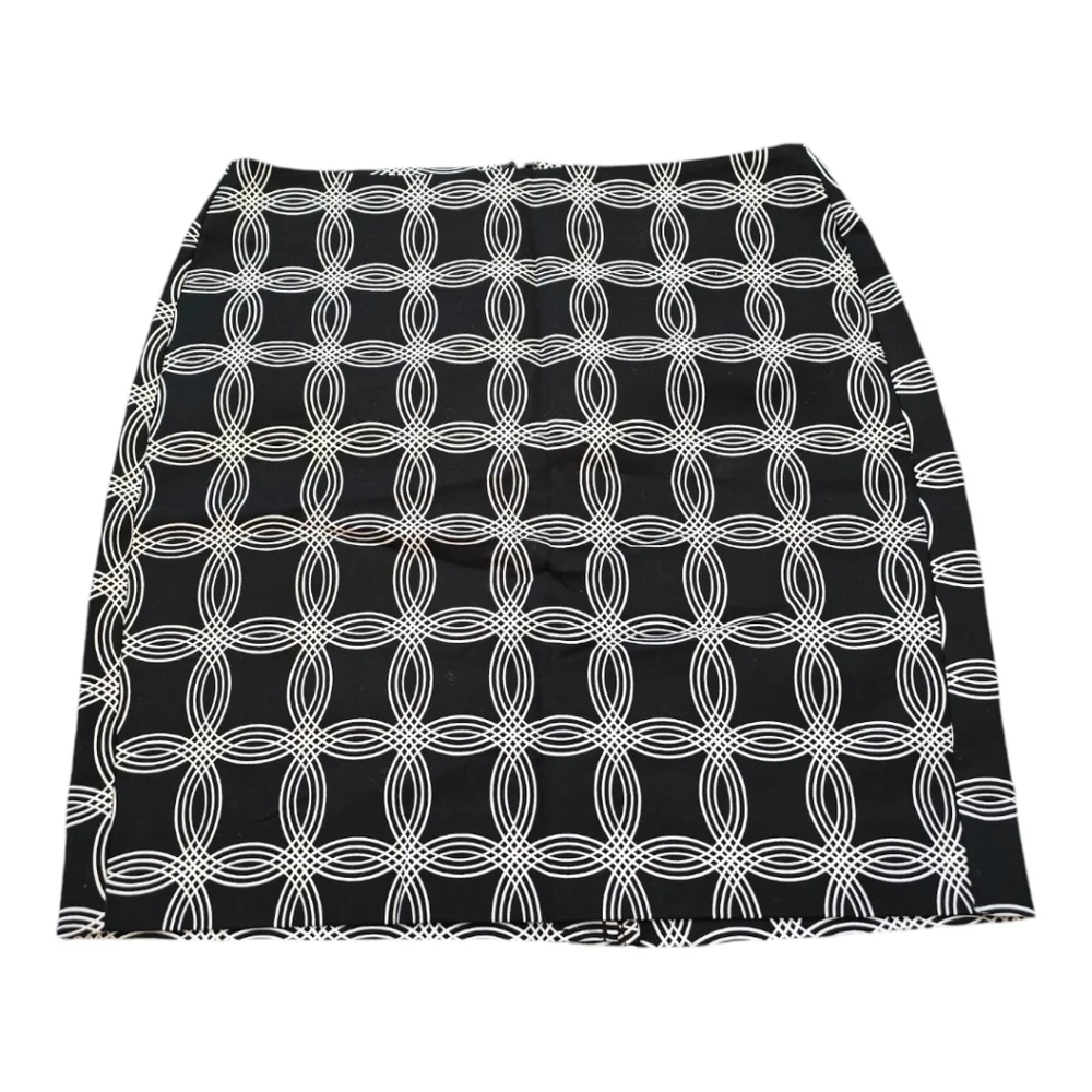 Banana Republic Black &‎ White Geometric Print Pencil Skirt Size 4 Career New